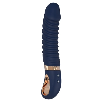 Wibrator punktu G Nereos granatowy silikonowy Dream Toys USB 23 cm