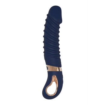 Wibrator punktu G Nereos granatowy silikonowy Dream Toys USB 23 cm