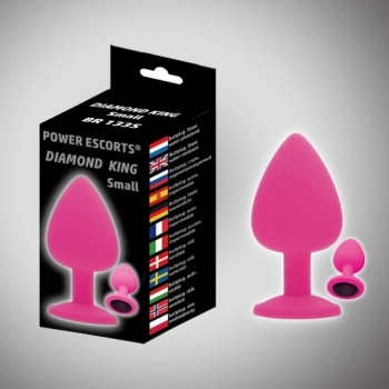 Plug-Diamond King Small -Butt Plug-Pink/Pink Stone