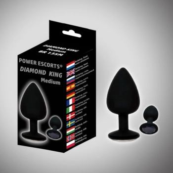 Plug-Diamond King Medium-Butt Plug-Black/Red Stone