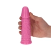 Małe różowe gumowe dildo żylaste z przyssawką 13cm