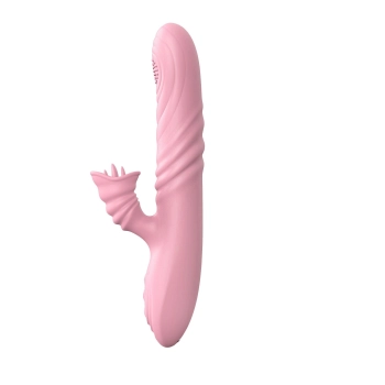 Wibrator posuwisty z sex masażerem 20 trybów 23cm