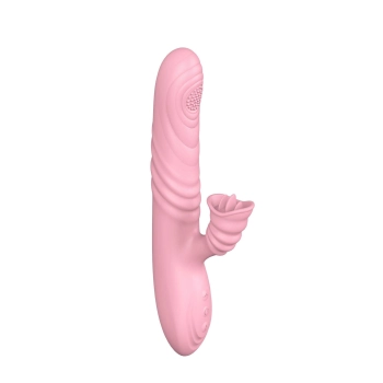 Wibrator posuwisty z sex masażerem 20 trybów 23cm