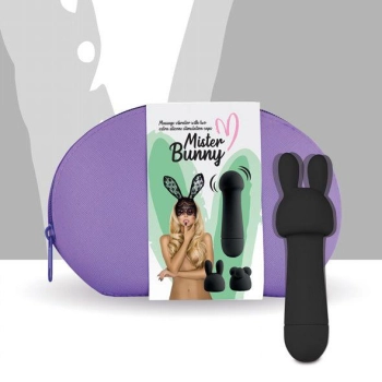 FeelzToys - Mister Bunny Massage Vibrator met 2 Dopjes Zwart