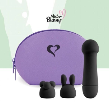 FeelzToys - Mister Bunny Massage Vibrator met 2 Dopjes Zwart