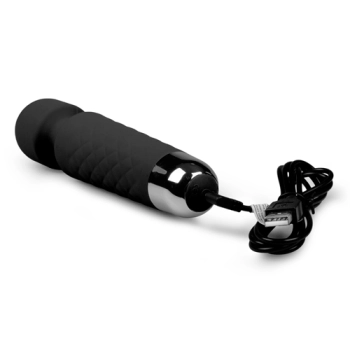 Wibrator mini różdżka EasyToys czarny silikonowy USB 20 cm wodoodporny