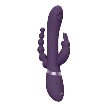 Wibrator króliczek Vive Rini fioletowy silikonowy USB 22 cm