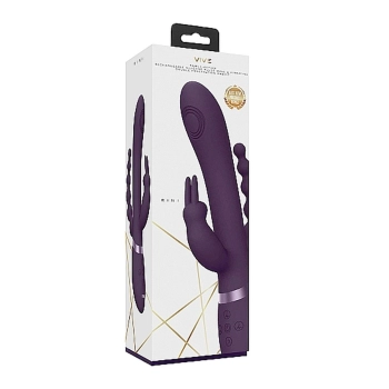 Wibrator króliczek Vive Rini fioletowy silikonowy USB 22 cm