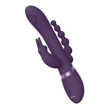 Wibrator króliczek Vive Rini fioletowy silikonowy USB 22 cm
