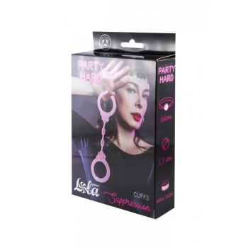 Kajdanki-Silicone Handcuffs Party Hard Suppression Pink