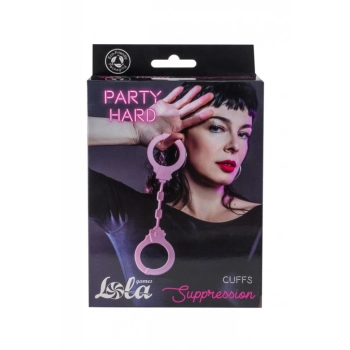 Kajdanki-Silicone Handcuffs Party Hard Suppression Pink