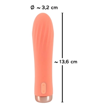 Peachy Mini Ribbed Vibrator