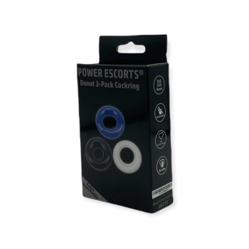 Ring-Donut Cockring 3 Pack-3 colors blue/clear/black