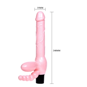 Podwójne dildo z wibracjami stymulacja anusa 25 cm