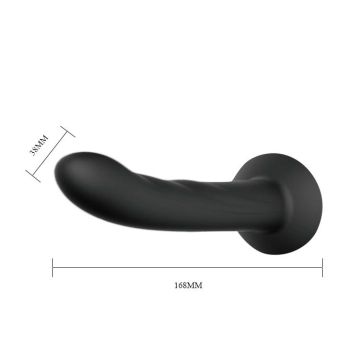 Majtki na szelkach z zakrzywionym dildo 16,8 cm