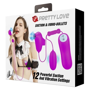 PRETTY LOVE - SUCTION & VIBRO-BULLETS, 12 vibration functions 12 sucking functions