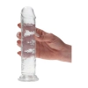 Przezroczyste dildo żylaste z przyssawką 18,5 cm