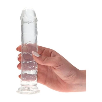 Przezroczyste dildo przyssawka penis żylasty 19cm