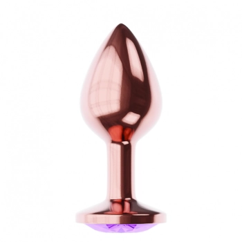 Plug-Butt Plug Diamond Amethyst Shine L Rose Gold