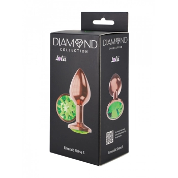 Plug-Butt Plug Diamond Emerald Shine S Rose Gold