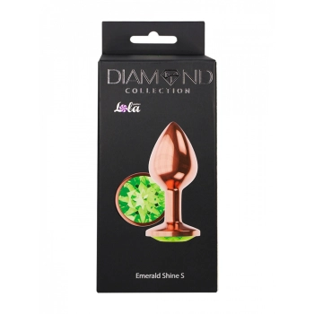 Plug-Butt Plug Diamond Emerald Shine S Rose Gold