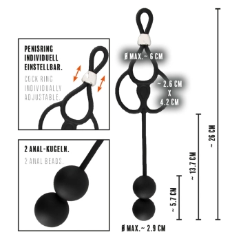 REBEL Triple Ball/Cock Ring wi