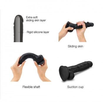 Dildo realistyczne sliding skin black s