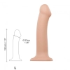 Dildo semi-realistic dual density bendable vanilla - l