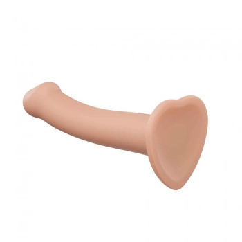 Dildo semi-realistic dual density bendable vanilla - l