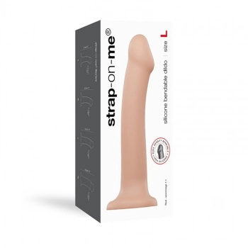 Dildo semi-realistic dual density bendable vanilla - l