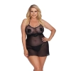 LIVA black chemise L+ (czarna halka)