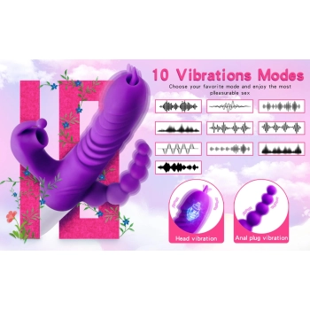 Triple Stimulation Thrusting Vibrator