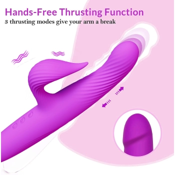 3 in 1 Thrusting Vibrator PURPLE