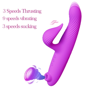 3 in 1 Thrusting Vibrator PURPLE