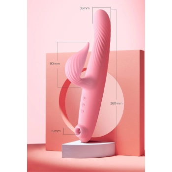 3 in 1 Thrusting Vibrator PINK