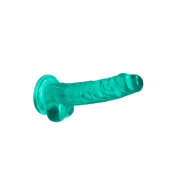 Silikonowe zielone dildo z mocną przyssawką 19 cm